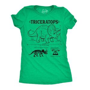 Womens Funny T Shirts Triceratops Infographic Awesome Dino Tee For Ladies